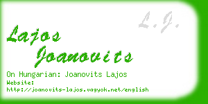 lajos joanovits business card
